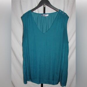 Jennifer Lopez Teal V-Neck Blouse